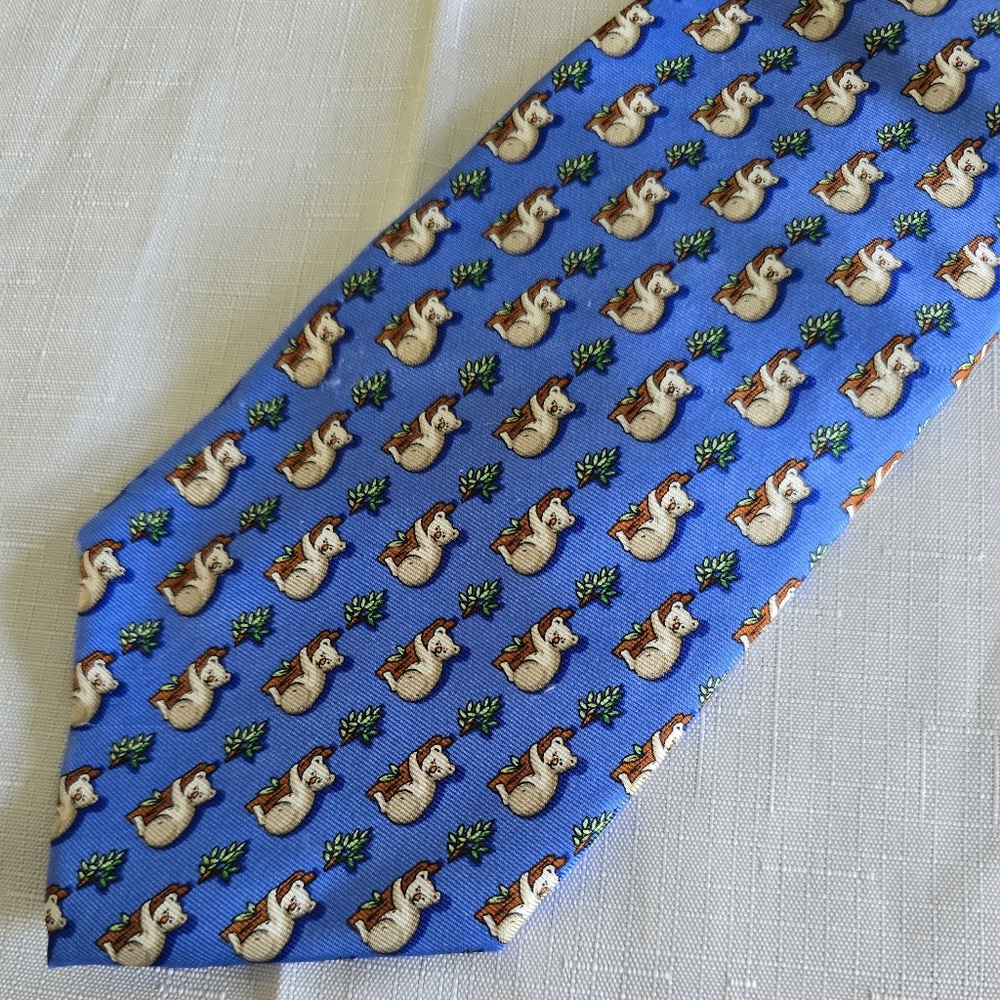 Rooster Brand VINTAGE 100% Silk Clip On Tie Novelty Koala Print Men's Necktie - Picture 7 of 10